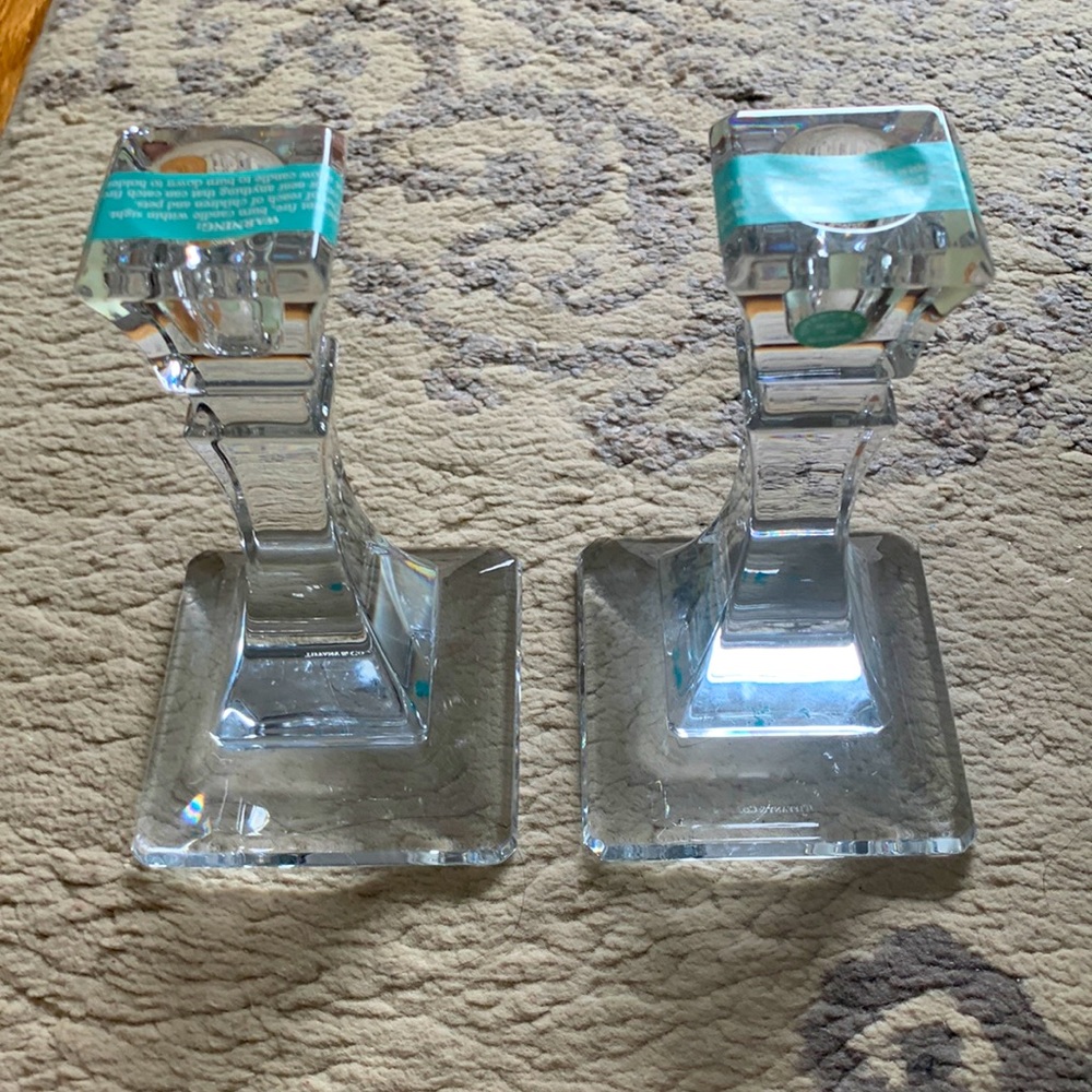 Tiffany (2) Crystal Candle Holder (1 pair)